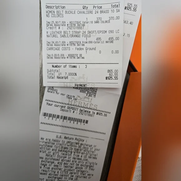 Authentic Hermes Orange Sable Leather Belt - 750 obo - EUC - Picture 11 of 13